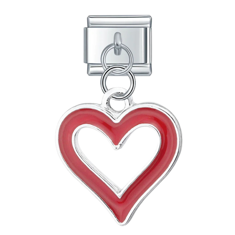 Heart Hush – hollow heart 9mm Italian charm dangle for bauble Canvas